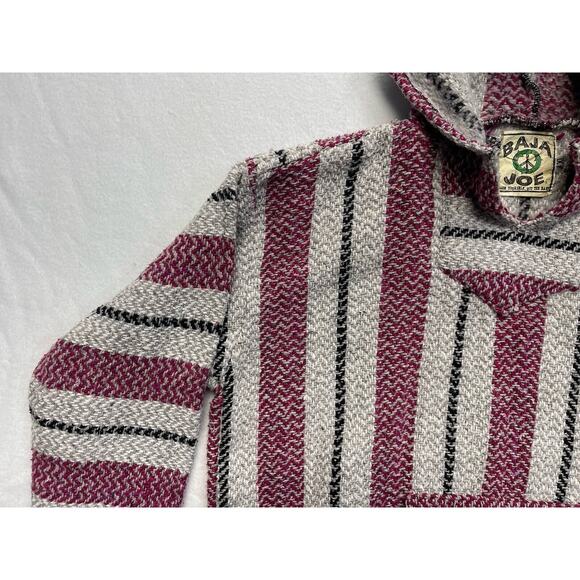 BAJA JOE Aztec Mexican Blanket Hoodie Drug Rug Pullover Hooded Sweatshirt XL - Picture 4 of 10